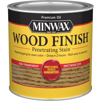 Minwax 22126 1/2Pt Driftwood 2126 Semi-Transparent Stain-1PK