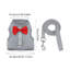 Ensemble de harnais et de laisse pour lapin, manche 7,09 à 8,66 po, gris-131214853