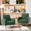 Upholstered Accent Armchair with Turned Solid Wood Legs-238016691