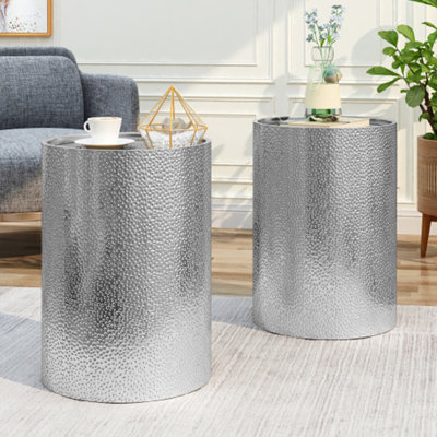 Table d'appoint en métal - Argent