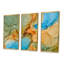 «Brown and Blue Luxury Abstract Fluid Art III», ensemble d'art mural moderne sur toile encadrée-969442575-969442571