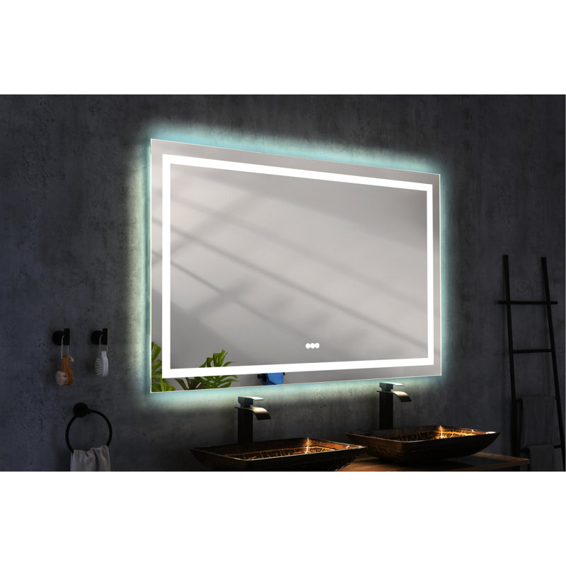 60 po L 40 po Miroir de salle de bain H Led, 39,65 po x 61,45 po