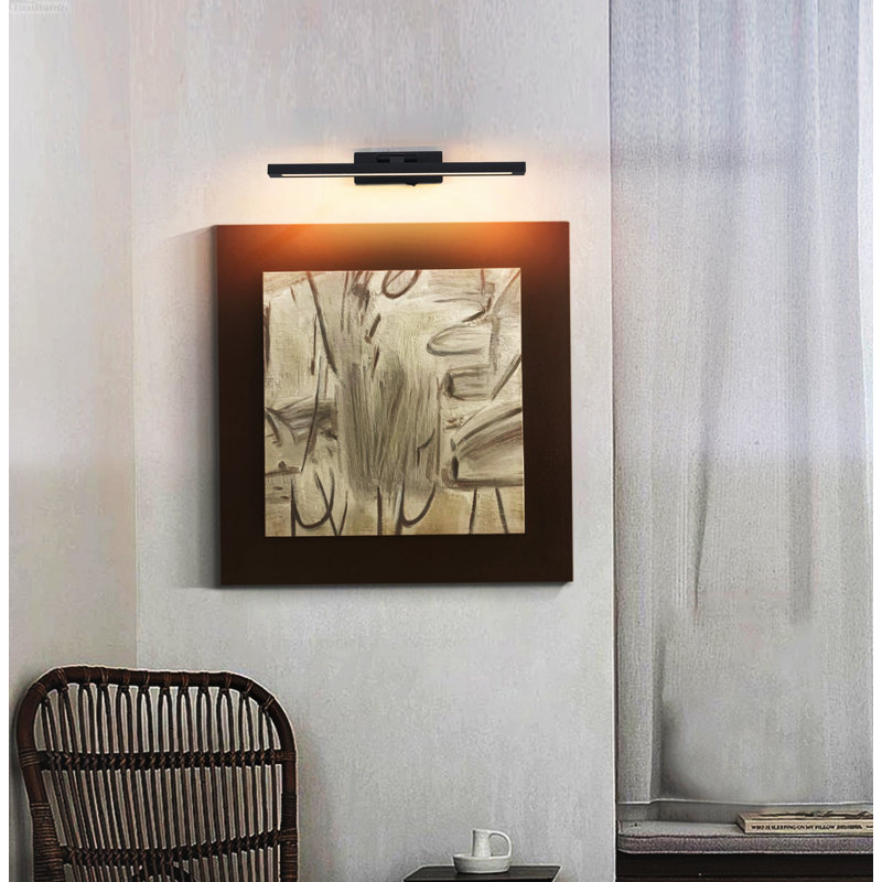 Lampe pour cadre moderne sans cordon avec bras pivotant, noir mat, Matte Black