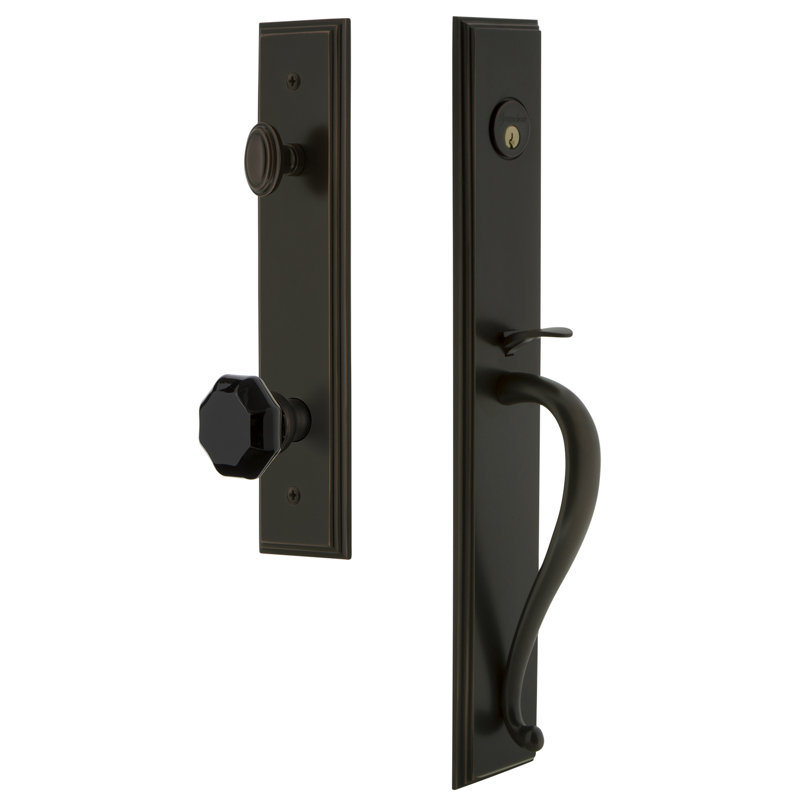 Carré Complete Inactive Dummy Handleset with Lyon Knob and Carre' Rosette, Timeless Bronze