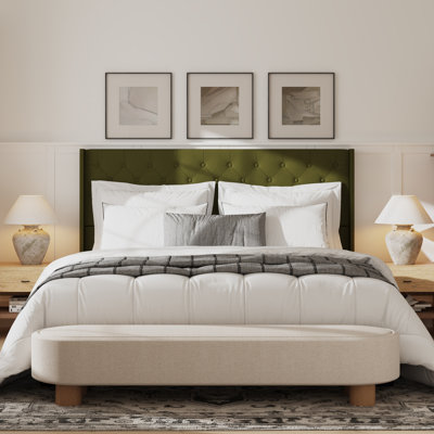 King Size Upholstered Bed With Sturdy Frame by Latitude Run