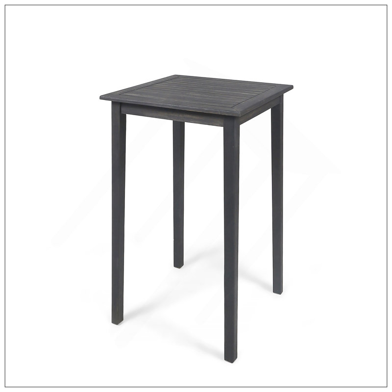 Table de bar d'extérieur carrée en bois d'acacia - Gris foncé
