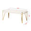 Table basse Abagael au fini blanc et or brossé, H 17,89 po x l 43,39 po x P 22,97 po