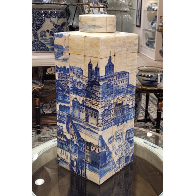 Pot en porcelaine fait à la main Azure Village