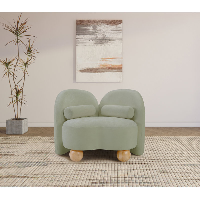 Daphne Upholstered Chair, Mint Chenille Fabric