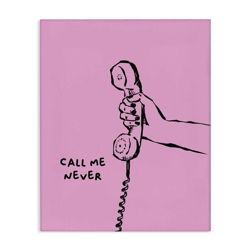  "Call Me Never", art mural sur toile par House of Lulu, H 48 po x l 36 po