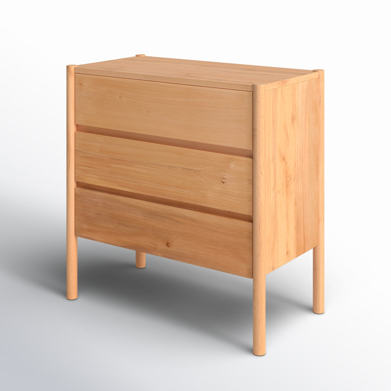 Dionte Solid Wood 33.5'' Unfinished 3-Drawer Dresser