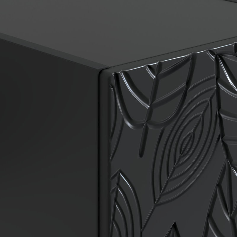 43cm W Composite Bedside Table, Black