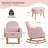 Upholstered Teddy Rocking Chair With Ottoman-2071464814