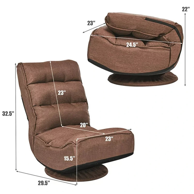Trule Reclining Ergonomic Swiveling PC & Racing Game Chair, Coffee