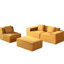 Canapé modulaire en velours côtelé avec et 3 coussins en jaune gingembre