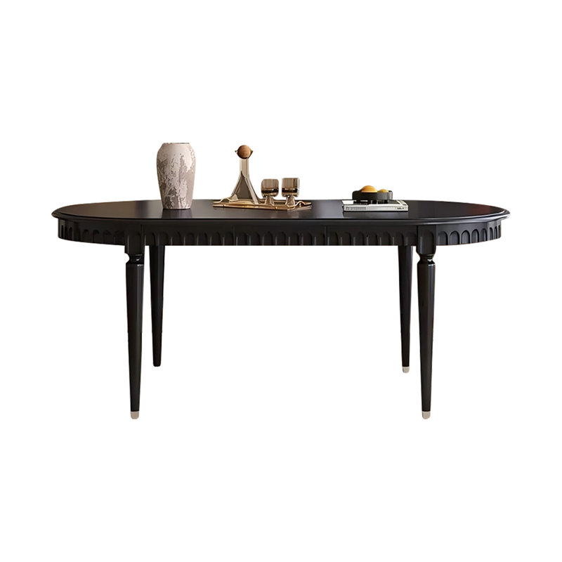 Solid Wood Oak black Dining Table, 29.53"H x 70.87"L x 35.43"W