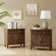 Dyals Traditional 27"Tall Nightstand Design Rattan Cabinet Doors  with Built-in Power Outlet and Adjustable Shelf (Set of 2)