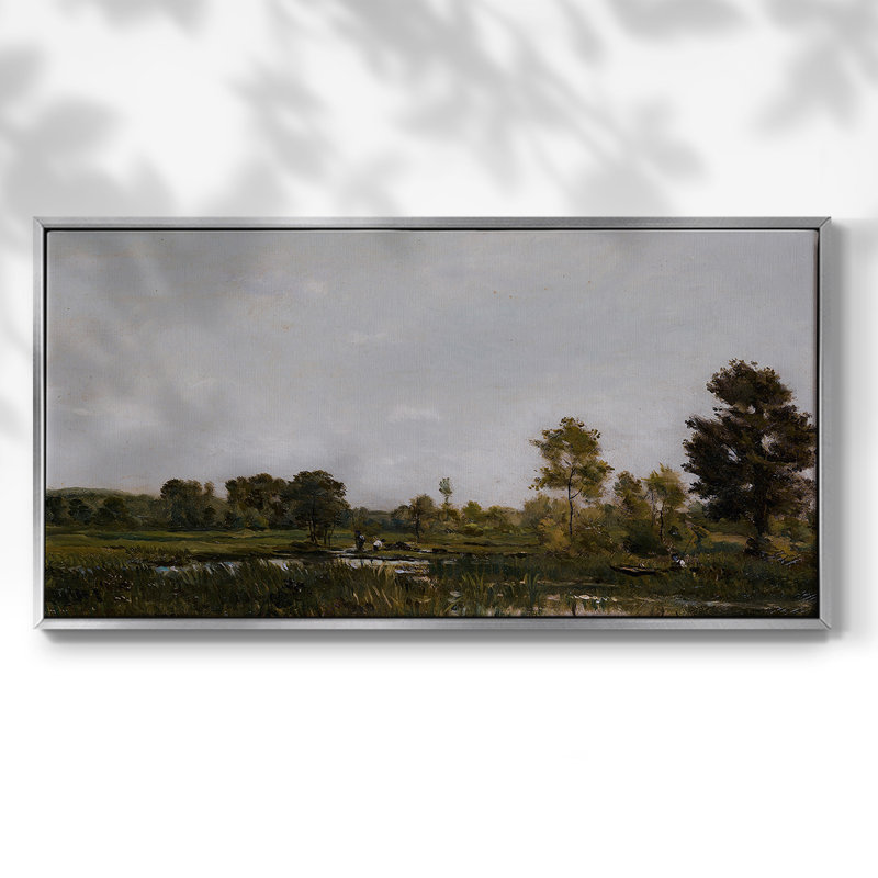 Série paysage - MCXL III - Toile tendue avec châssis encadré - Prêt à être accroché, H 21 po x l 41 po, Argent argent