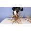 Lustre en bois 8 lumières en résine
