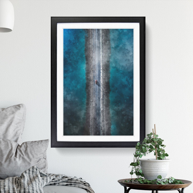 Lake Road - Picture Frame Graphic Art Print, 87cm H x 62cm W x 2cm D, Black Framed
