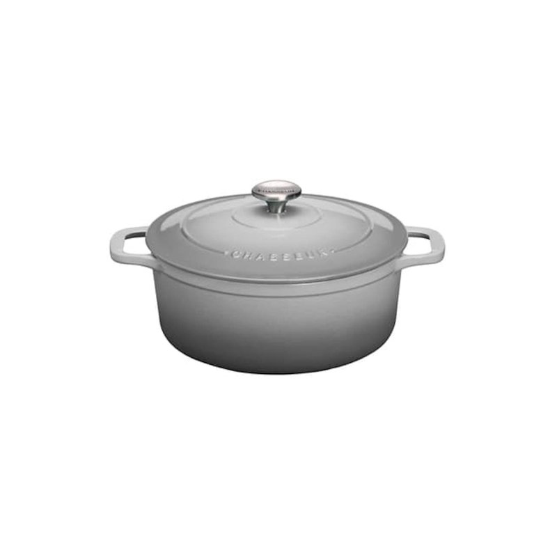 French Home Non-Stick Oval Dutch Oven, 2.6 qt, Celestial Gray