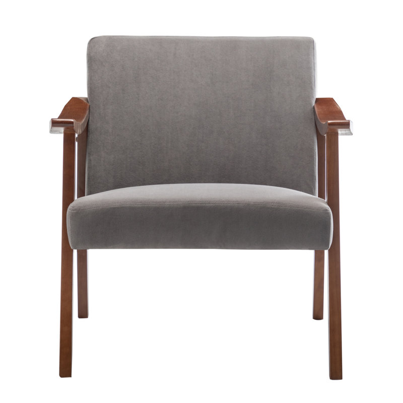 Fauteuil large de 30,3 po Ashu, Velours gris velours