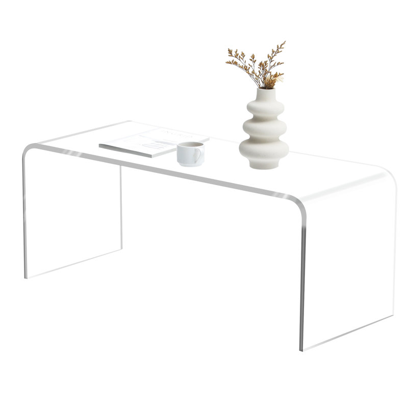 Table d'appoint en acrylique transparent avec chute d'eau - pratique 16,26 po Pièce de salon large et polyvalente