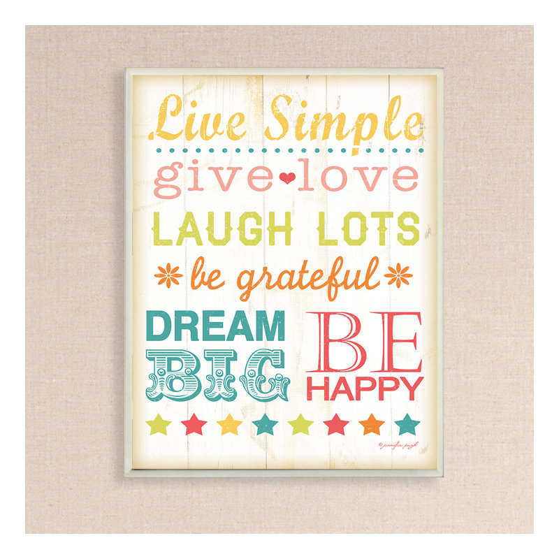 Impression papier « Live simple »
