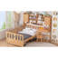 Lit plateforme simple avec attrait naturel, bureau intégré, bibliothèque et chaise de bureau en bois-500052338