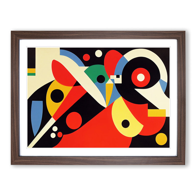 Bauhaus Modern Art Vol.3 Abstract - Single Picture Frame Print, 34cm H x 46cm W x 2cm D, Walnut