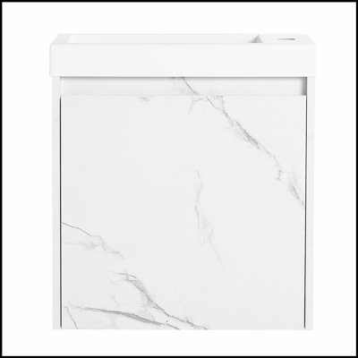 20'' Floating Wall-Mounted Bathroom Vanity with Resin Sink and Soft-Close Cabinet Door, Perfect for Modern and Space-Saving Design