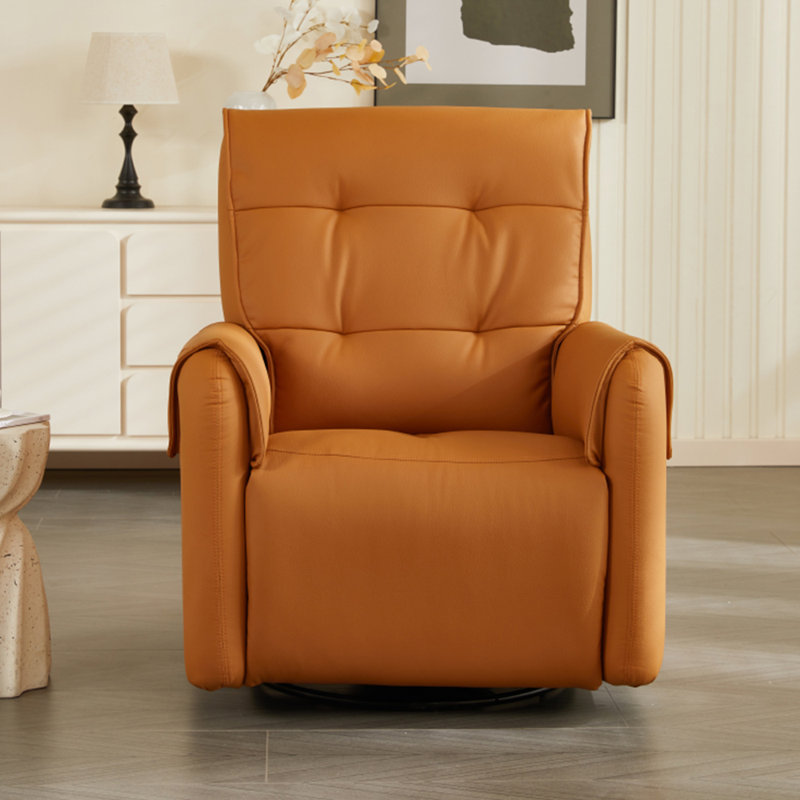 Versatile 360° rotating Recliner with Faux Leather, Brown