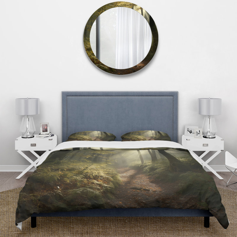 Ensemble de housse de couette Misty Trail In The Woods I Bedding, Housse de couette pour très grand lit et 2 très