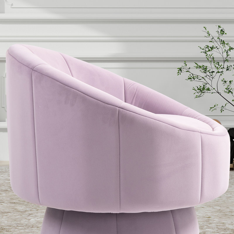 Fauteuil demi-tonneau en velours, Velours mauve