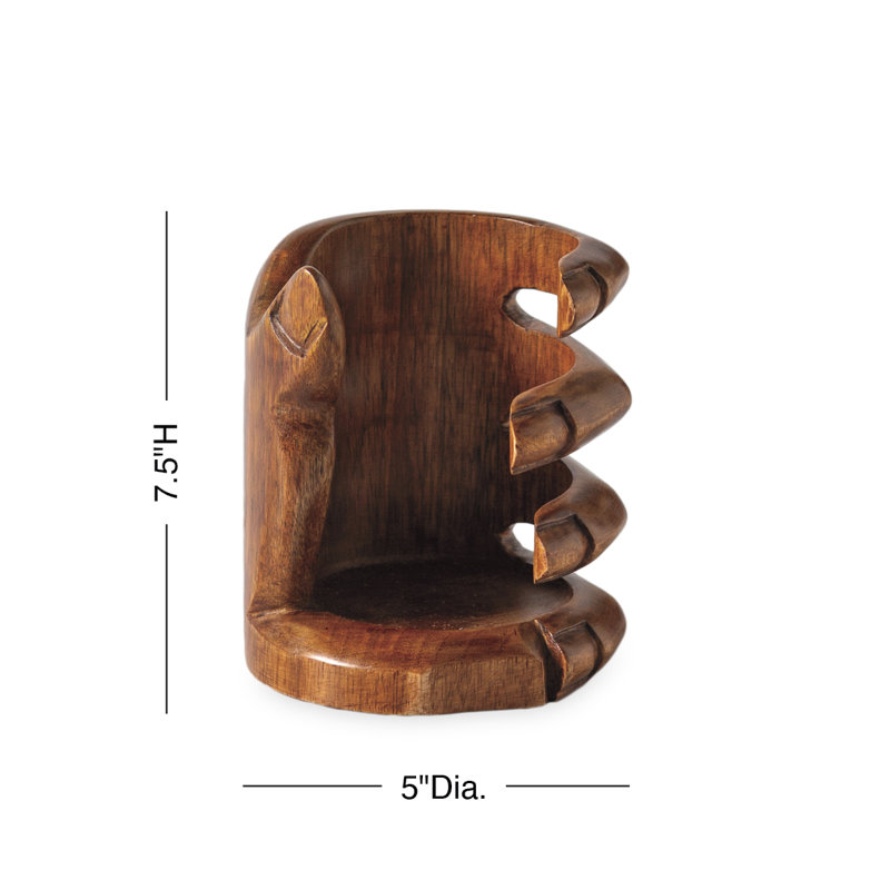 Artisan Carved Hand Wine Bottle Holder