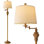 Lampe sur pied rétro avec bras pivotant réglable à 350 °, lampe sur pied (or antique)