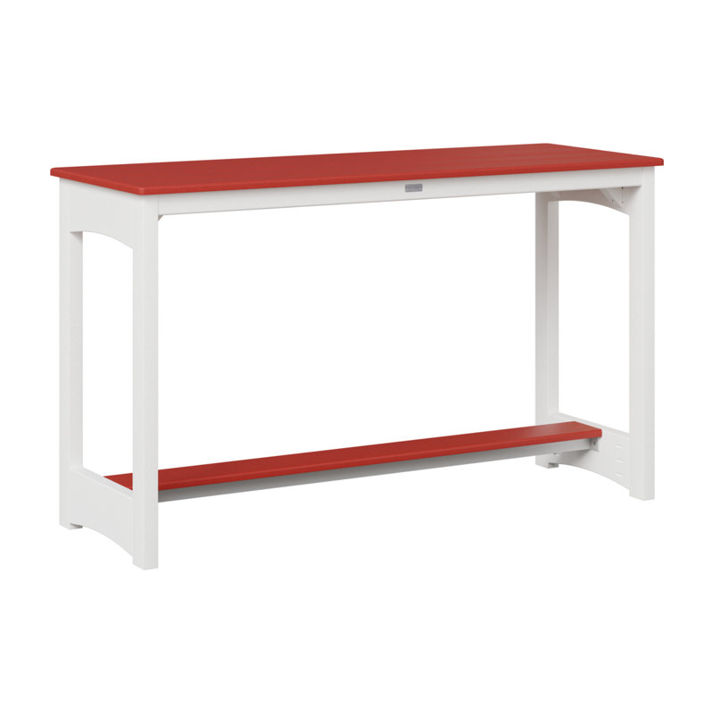 Berlin Gardens Balcony Counter Height Table, Scarlet Red, 35.5" H x 60" W x 22" D