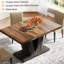 Table de salle à manger de style campagnard de 47 pouces pour 4-6, finition blanche et noire, base piédestal robuste, table en bois rustique pour petits espaces-1086345148