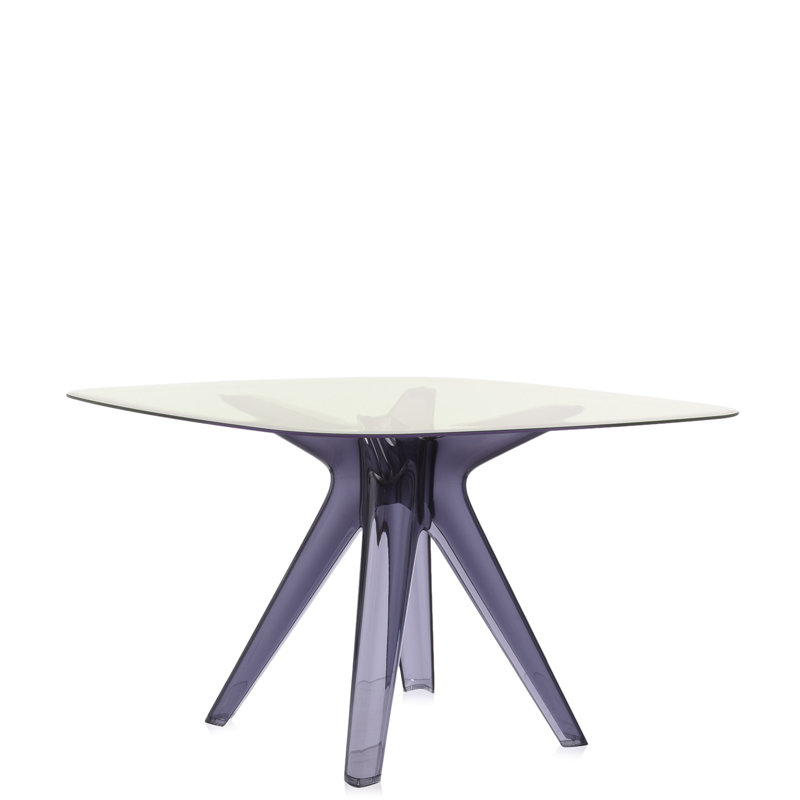 Sir Gio Square Glass Dining Table, Transparent, Green