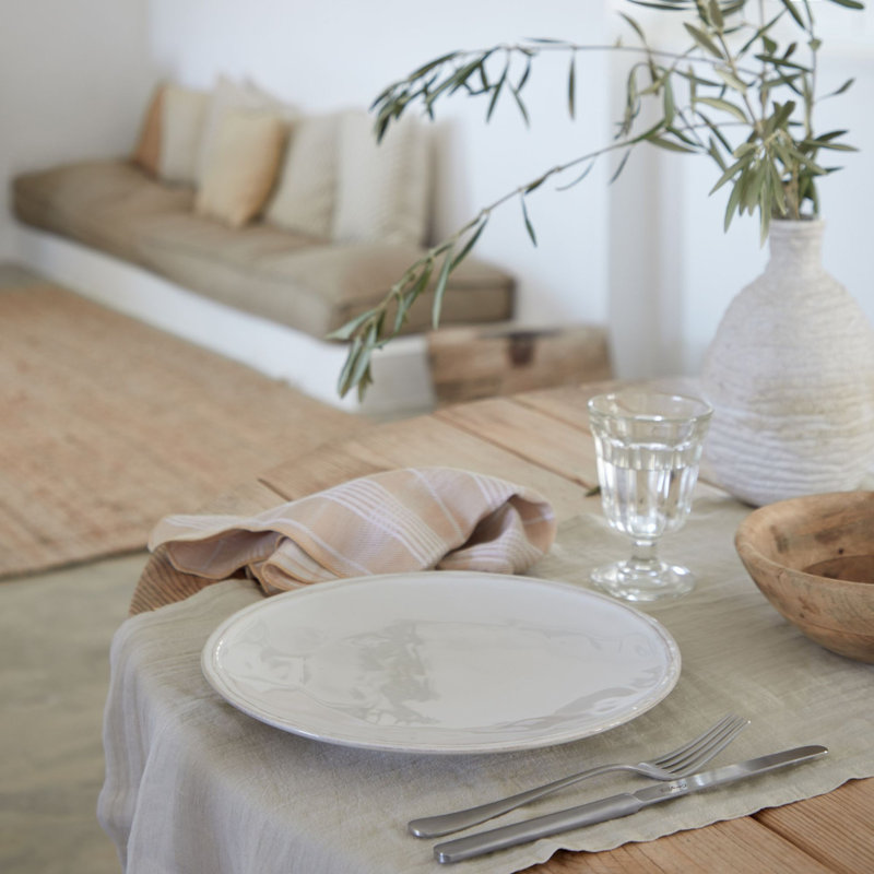 Fontana Fine Stoneware Dinner Plate, Cloud White