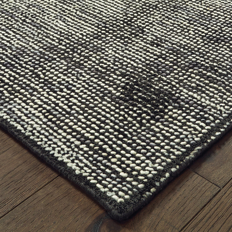 Tapis gris anthracite / noir touffeté à la main Legends, Rectangle de 5 pi x 8 pi