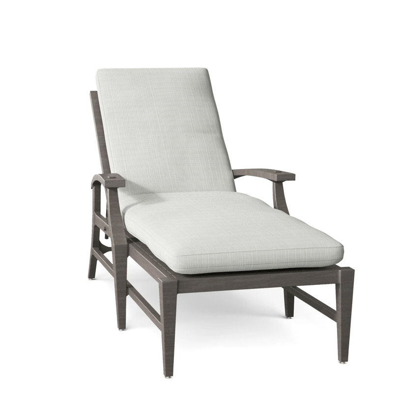 Croquet Aluminum Outdoor Chaise Lounge, No Welt, Slate Gray, Verona Silver