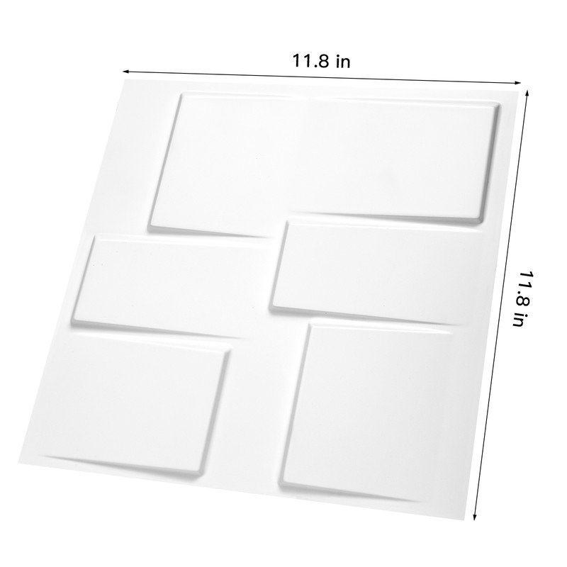 Panneau mural 3D 11,8 po x 11,8 po en blanc (paquet de 33)
