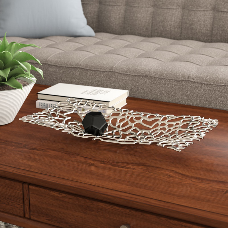 Aulona Metal Tray, Silver