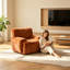 Fauteuil surdimensionné en chenille, fauteuil d'appoint moderne avec assise extra large et confortable, idéal pour le salon, la chambre à coucher et le coin lecture.