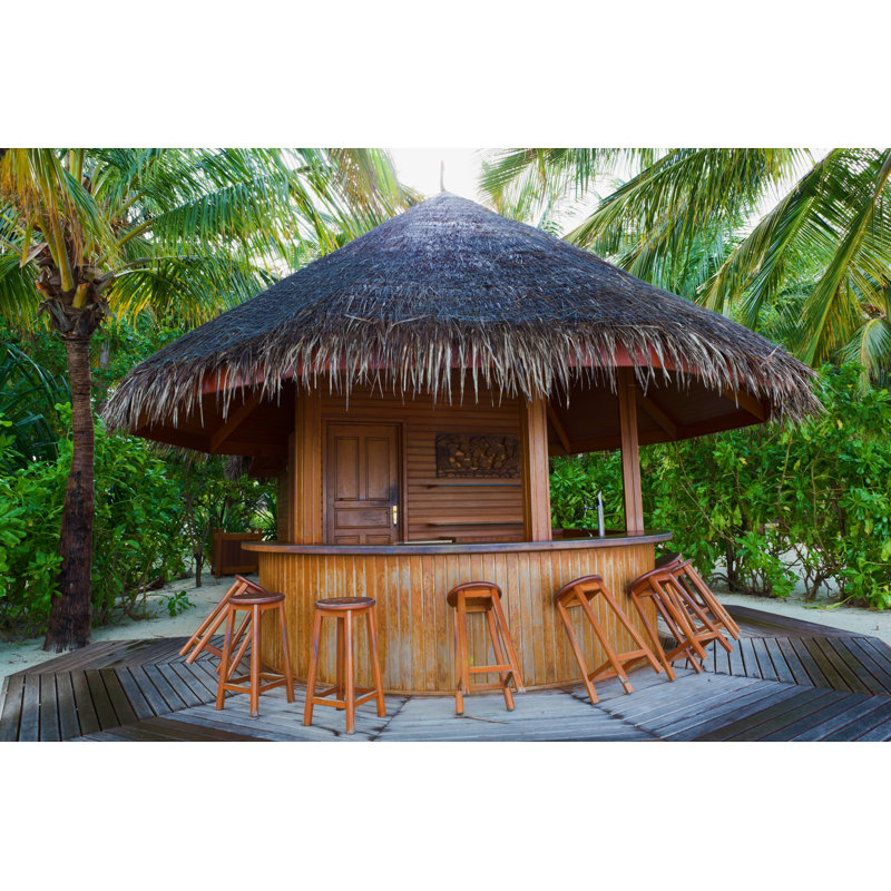 Tropical Beach Bar - Wrapped Canvas Print, 61cm H x 91cm W x 3.8cm D