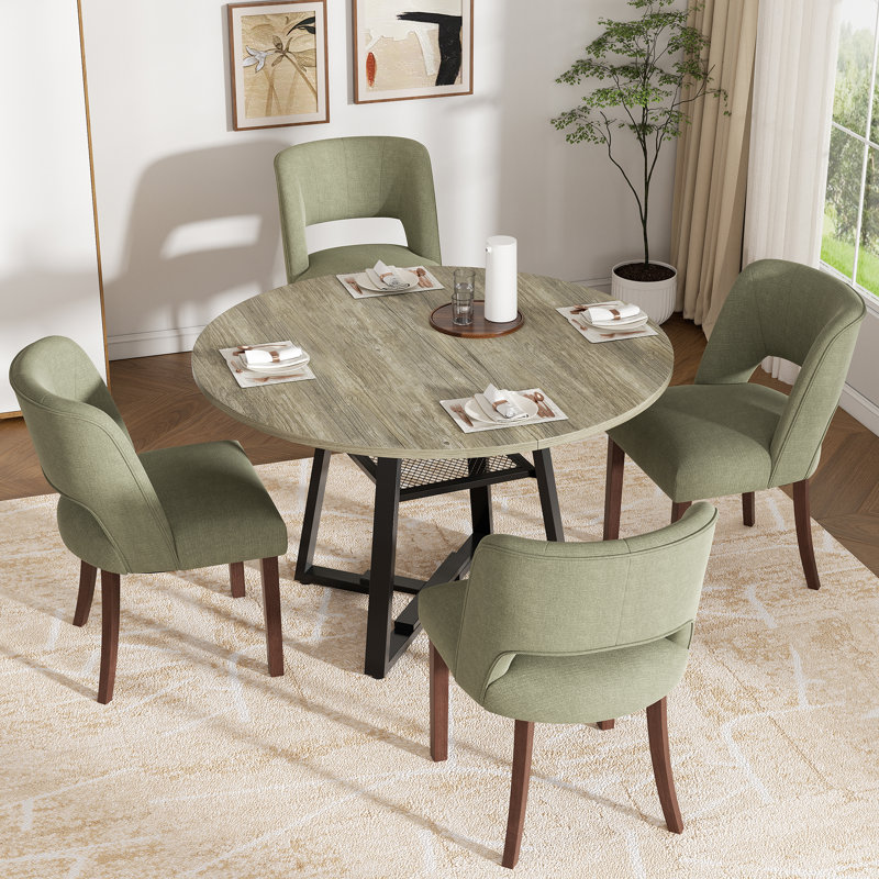 Chaise d'appoint rembourrée en bois massif, Vert