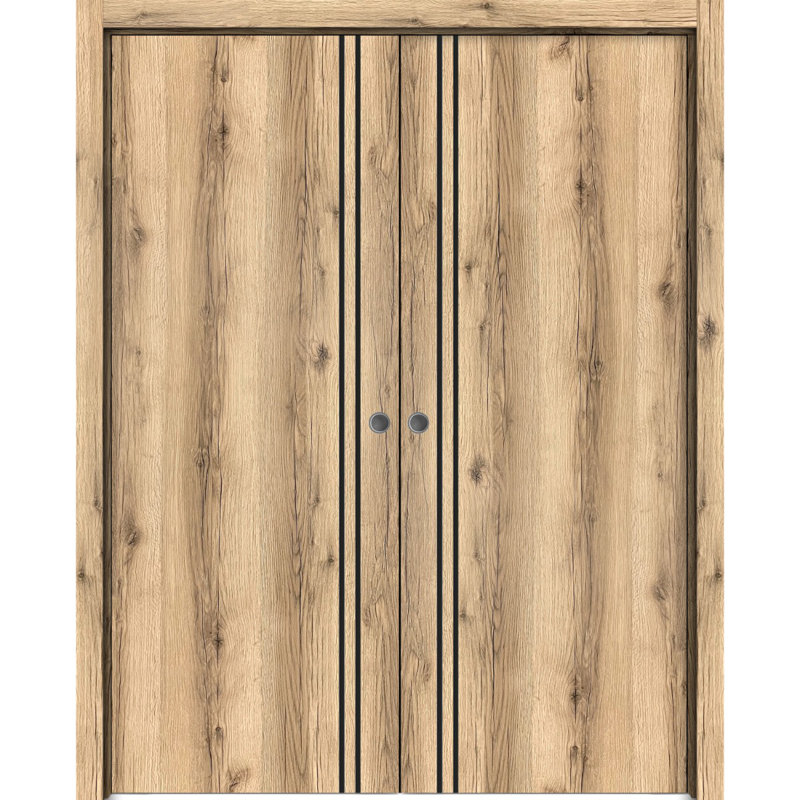 Portes françaises en bois massif massif, Chêne, 60 po x 84 po