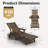 Brown Outdoor HDPE Adjustable Reclining Chaise Lounge Chair With Wheels & Cup Holder (Set of 2)-2008686231-2002182210