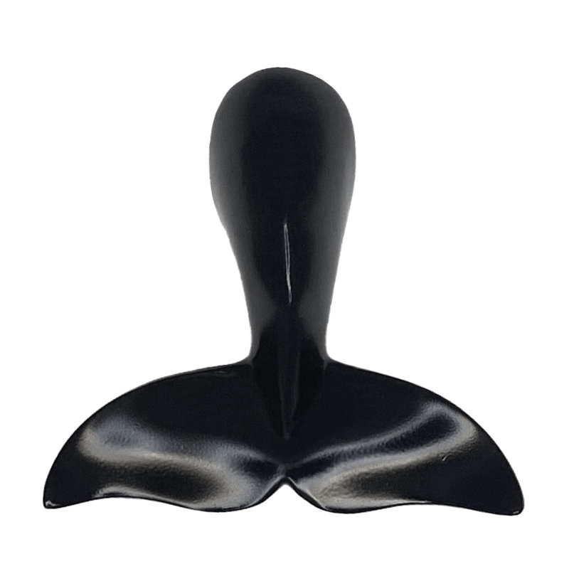 Heurtoir de porte baleine à bosse, Noir mat